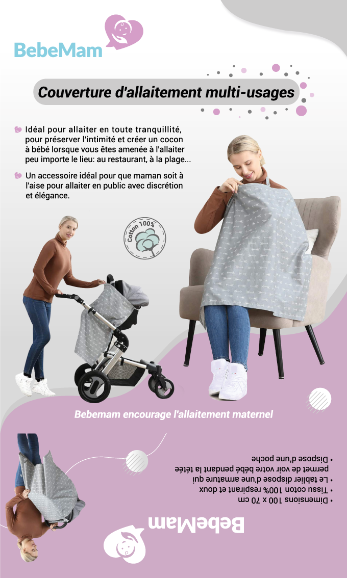 Châle de couverture en coton pour allaitement maternel 