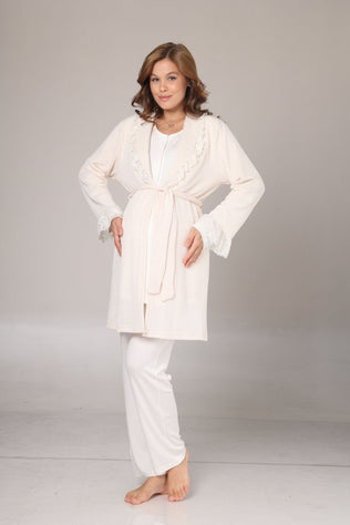 Pyjama de maternity 3 pièces écru