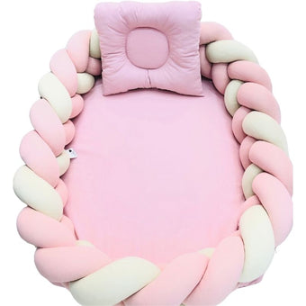 Lit cocon Tressé - Rose beige