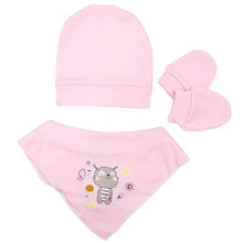 Ensemble "Bonnet + Moufles + Bavoir" 100 % coton