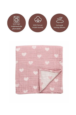 Lange en coton bio multi-usage Rose