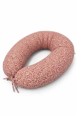 Coussin de grossesse et d'allaitement 3 en1 camel fleurie