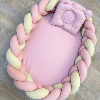 Lit cocon Tressé - Rose beige