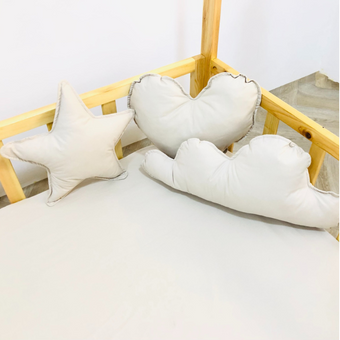 Lot de Trois Coussin décoratif Couleur beige uni