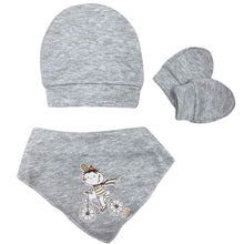 Ensemble "Bonnet + Moufles + Bavoir" 100 % coton
