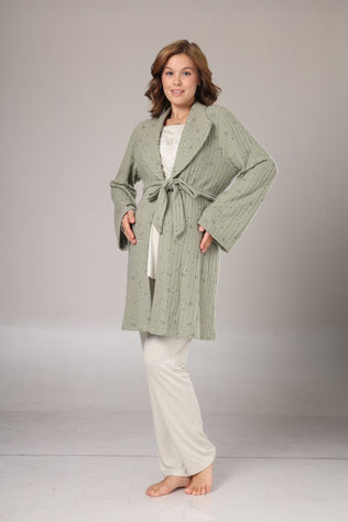 Pyjama de maternity 3 pieces vert fleurie