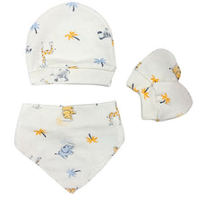 Ensemble "Bonnet + Moufles + Bavoir" 100 % coton