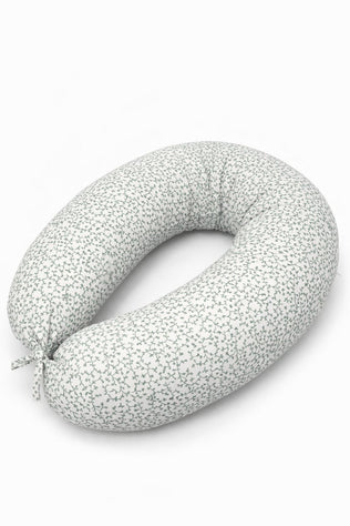 Coussin de grossesse et d'allaitement 3 en1 fleurs vert