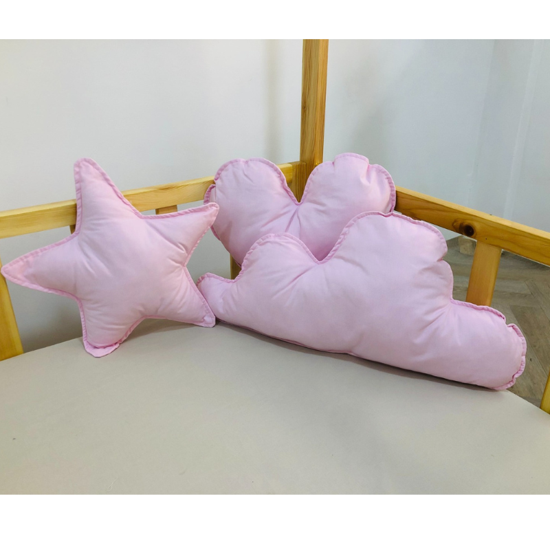 Lot de Trois Coussin décoratif Couleur Rose
