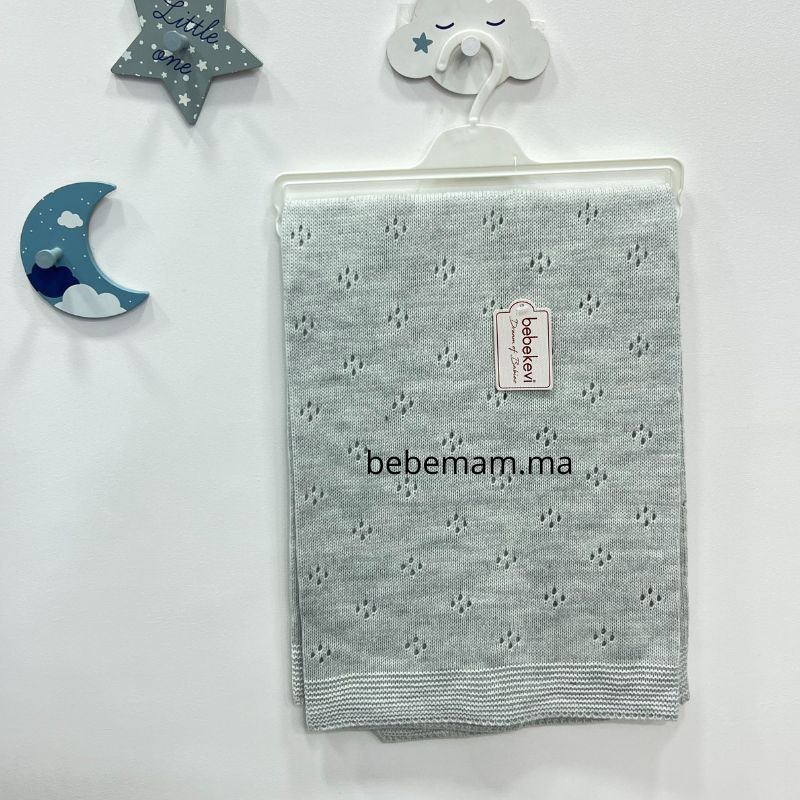 Couverture tricotée en coton bio 90/95