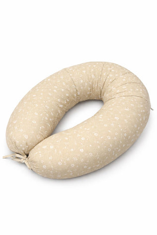 Coussin de grossesse et d'allaitement 3 en 1 beige fleurie