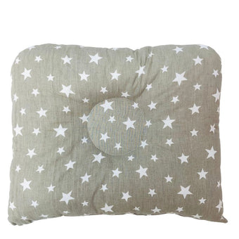 Oreiller pour bébé ( Beige étoiles blanc )