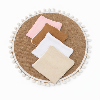 Lot de 4 lingettes lavables double face