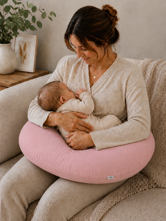 Coussin d’allaitement rose
