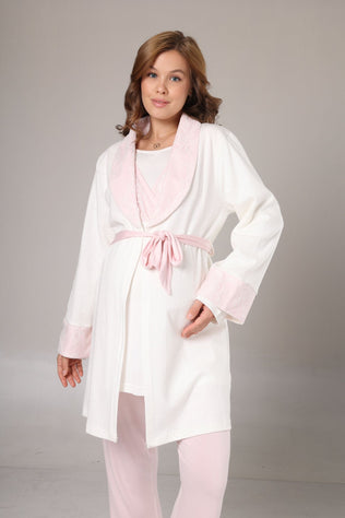 Pyjama de maternity 3 pièces blanc & rose