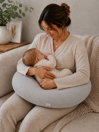 Coussin d’allaitement - gris clair