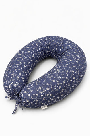 Coussin de grossesse et d'allaitement 3 en1 bleu fleurie