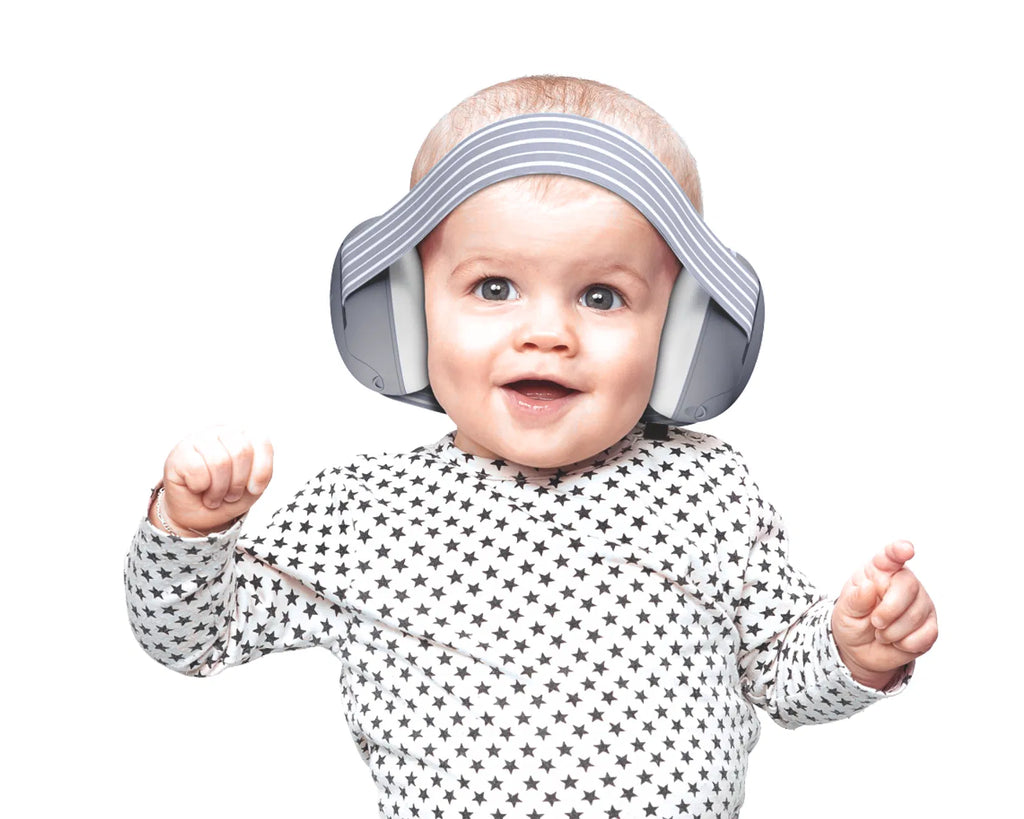 L2N Casque bébé réducteur de bruits Gris dès 4mois Sac de rangement inclus