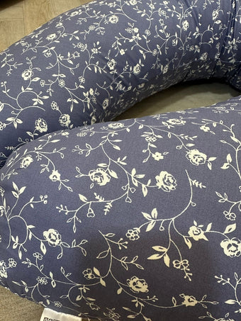 Coussin de grossesse et d'allaitement 3 en1 bleu fleurie