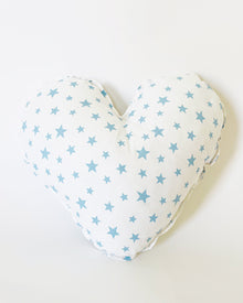 Coussin décoratif cœur (étoiles bleu)