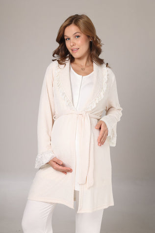 Pyjama de maternity 3 pièces écru