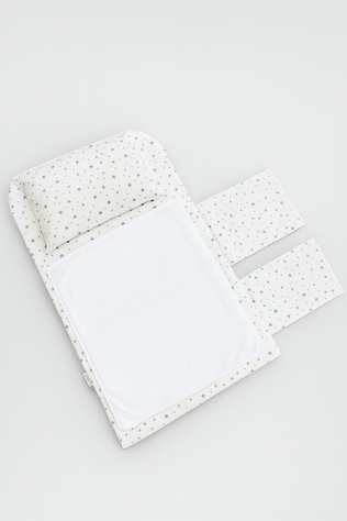 Tapis de change et organisateur étoiles gris