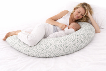 Coussin de grossesse et d'allaitement 3 en1 fleurs vert