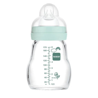 MAM Biberon on verre 170 ml 0+ mois Rose