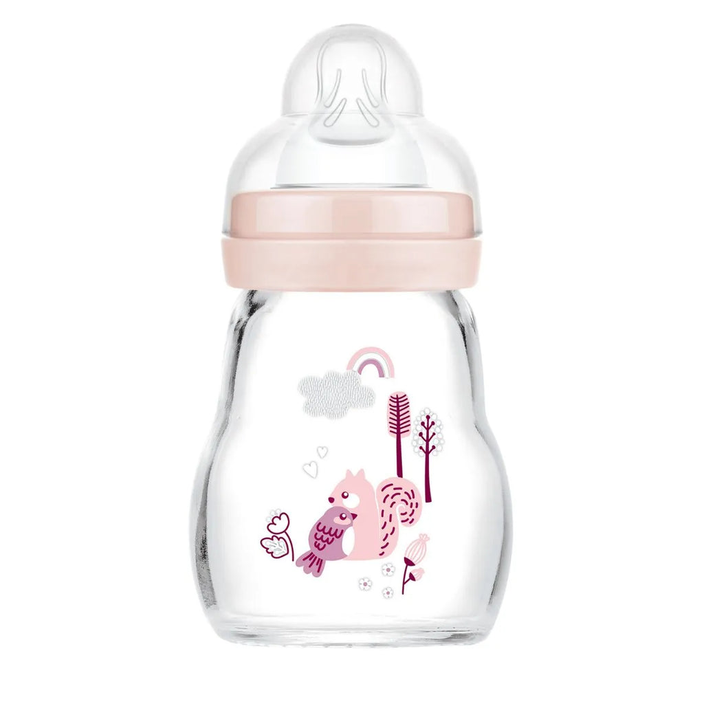 MAM Biberon on verre 170 ml 0+ mois Rose