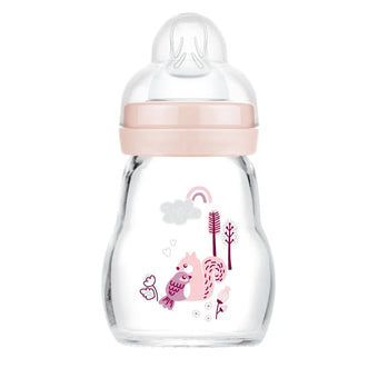 MAM Biberon on verre 170 ml 0+ mois Rose