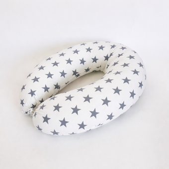 Coussin de grossesse et d'allaitement 3 en 1 (étoiles gris)
