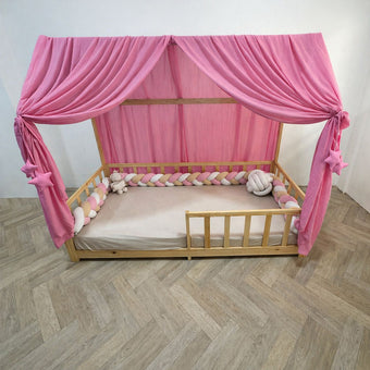 Voile de lit cabane Rose