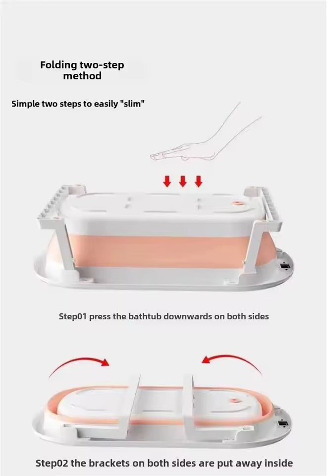Baignoire Pliante en silicone saumon