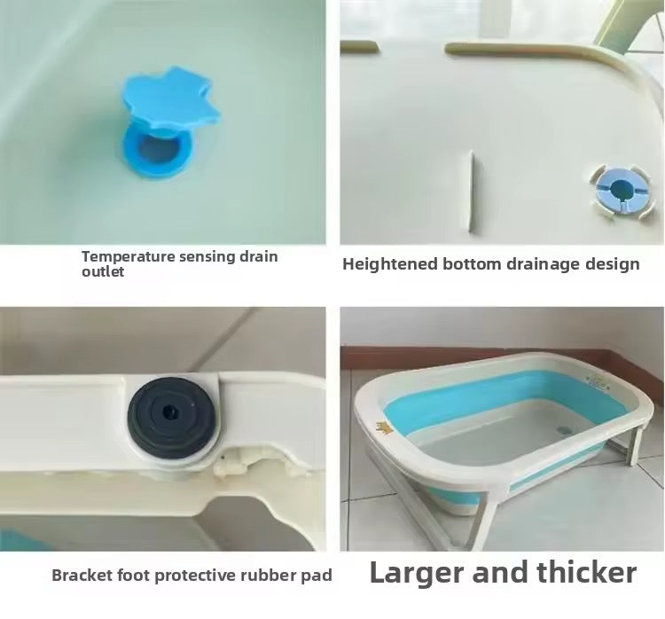 Baignoire Pliante en silicone bleu