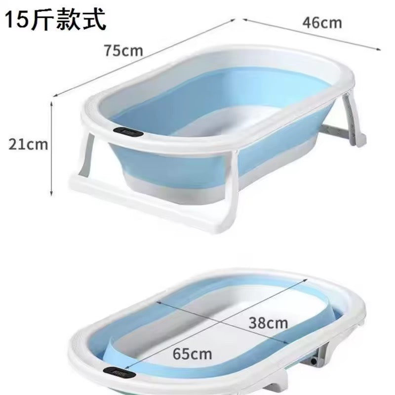 Baignoire Pliante en silicone bleu