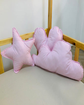 Lot de Trois Coussin décoratif Couleur Rose