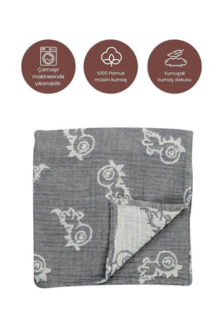 Lange en coton bio multi-usage Gris