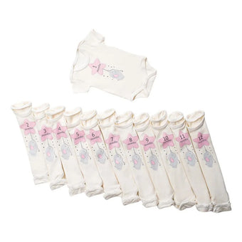 Coffret de 12 bodys moiniversaire Rose