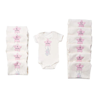 Coffret de 12 bodys moiniversaire Rose