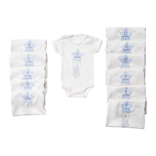 Coffret de 12 bodys moiniversaire Bleu