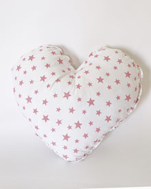 Coussin décoratif cœur (étoiles rose)