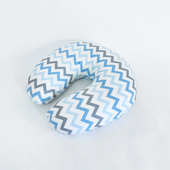 Coussin d’allaitement - zigzag gris/bleu