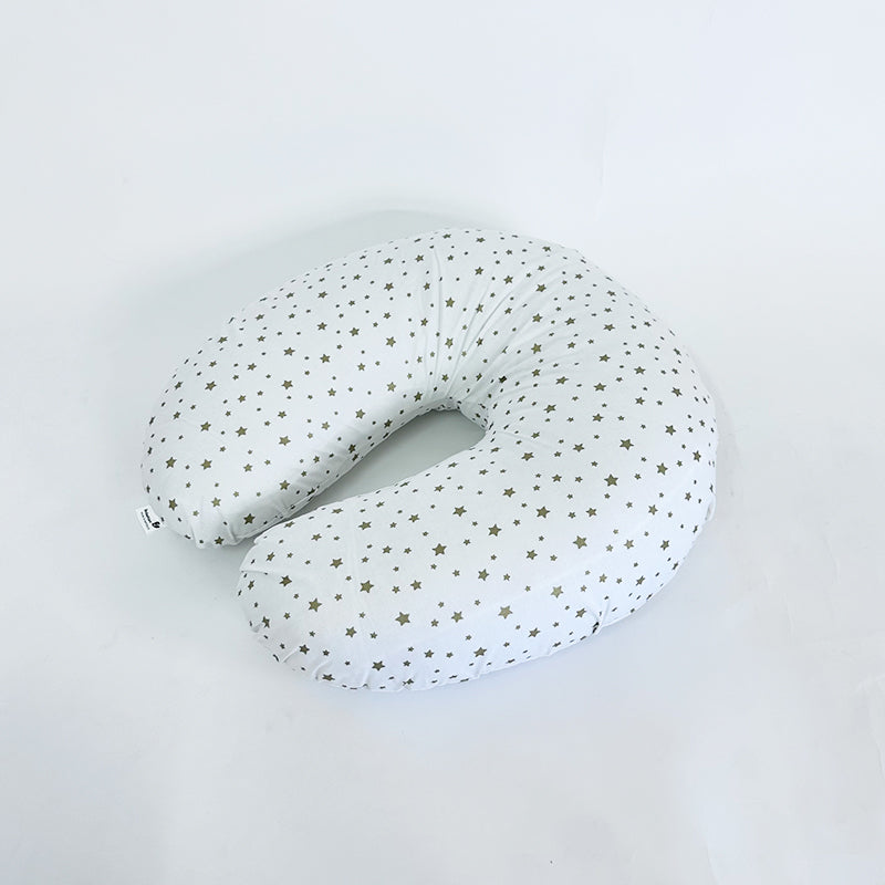 Coussin d’allaitement Blanc & étoiles dorées