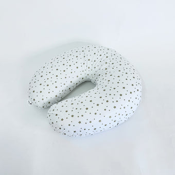 Coussin d’allaitement Blanc & étoiles dorées