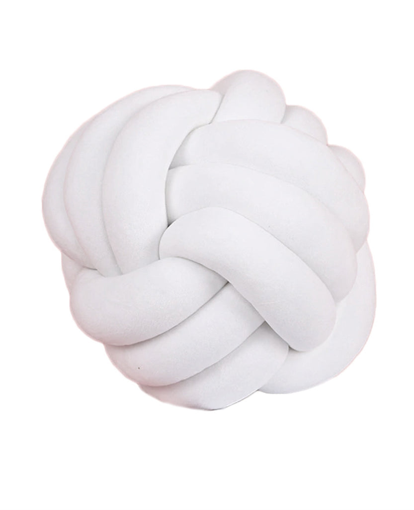 Coussin décoratif tressé (Blanc)