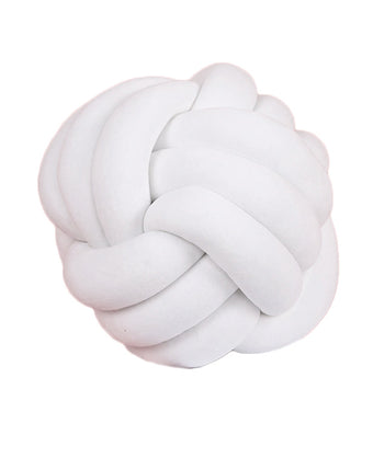 Coussin décoratif tressé (Blanc)