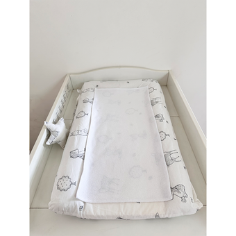 Matelas à langer imperméable avec housse (Forêt/gris )