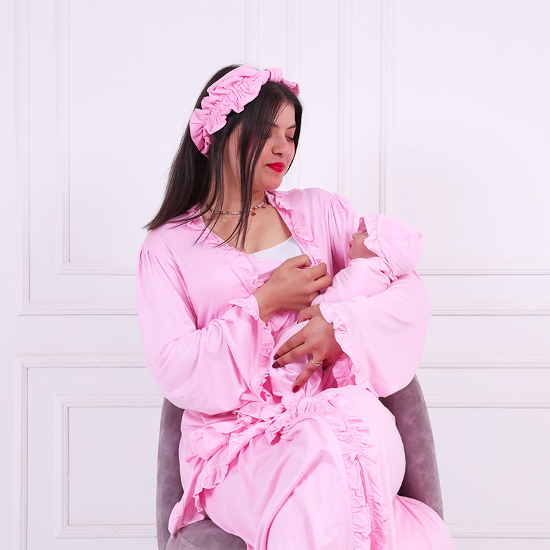 Robe de maternité matchy-matchy Rose