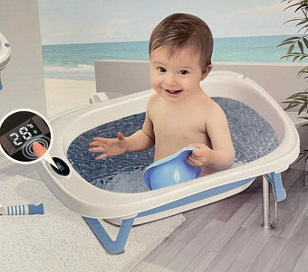 Baignoire Pliable avec Accessoires Bleu