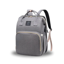 Sac à dos à langer gris-Lit berceau intégré